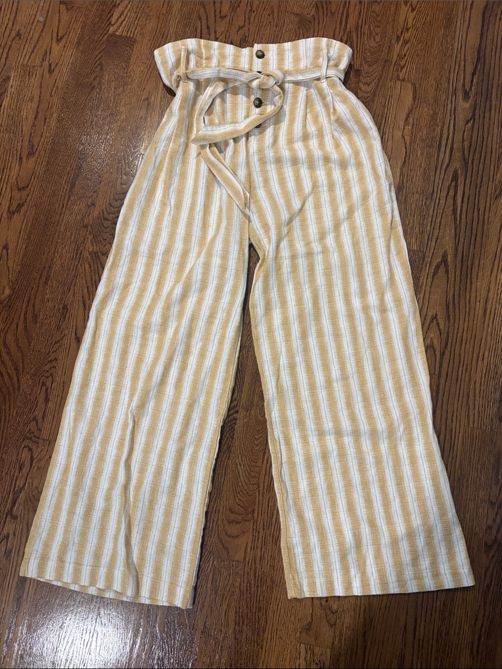 Harper Heritage High-Waisted Yellow Stripe Wide Leg  Pants